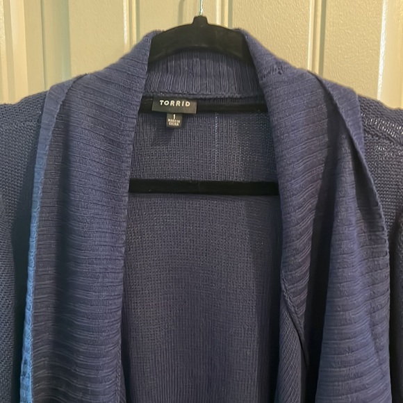 Women’s Torrid Super Soft Cardigan 3/4 Sleeve Drape Front No Tags - Picture 5 of 5